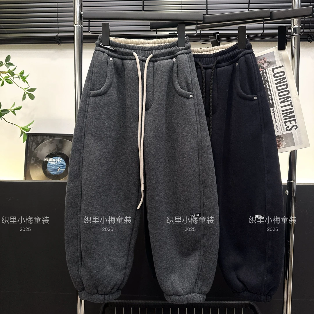 【加厚葵花绒】男女童加绒加厚裤子冬装儿童2025新款中大童运动裤
