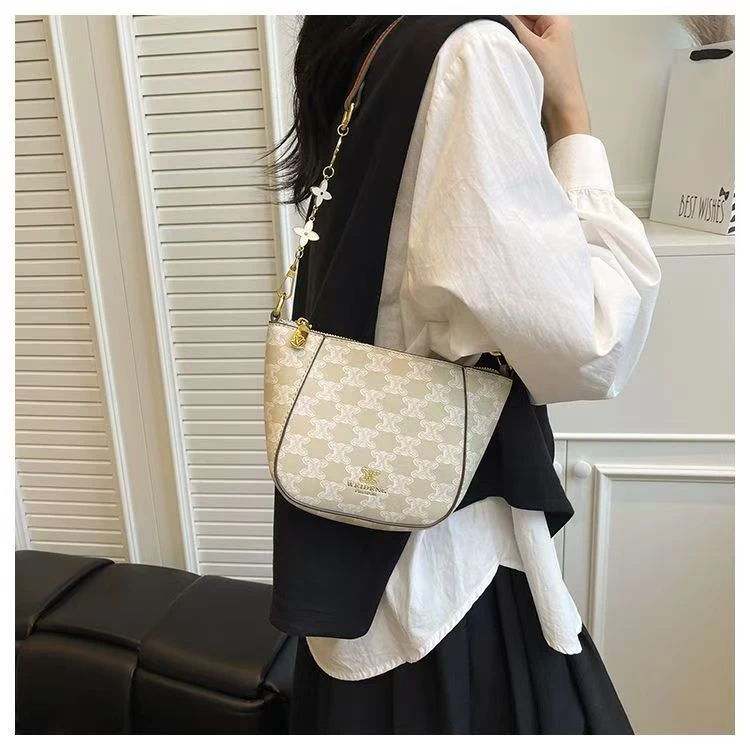 高颜值秋季新款外出轻奢时尚百搭包包小包高级感腋下斜挎包老花