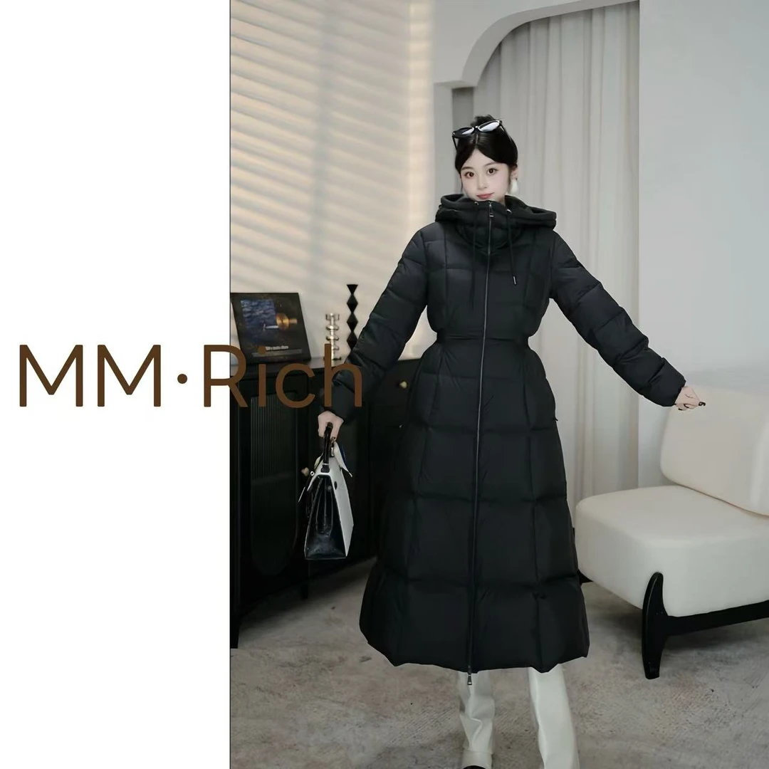 【海宁多金】2025冬季 在逃公主新款过膝加厚女士温婉风长款鹅绒服