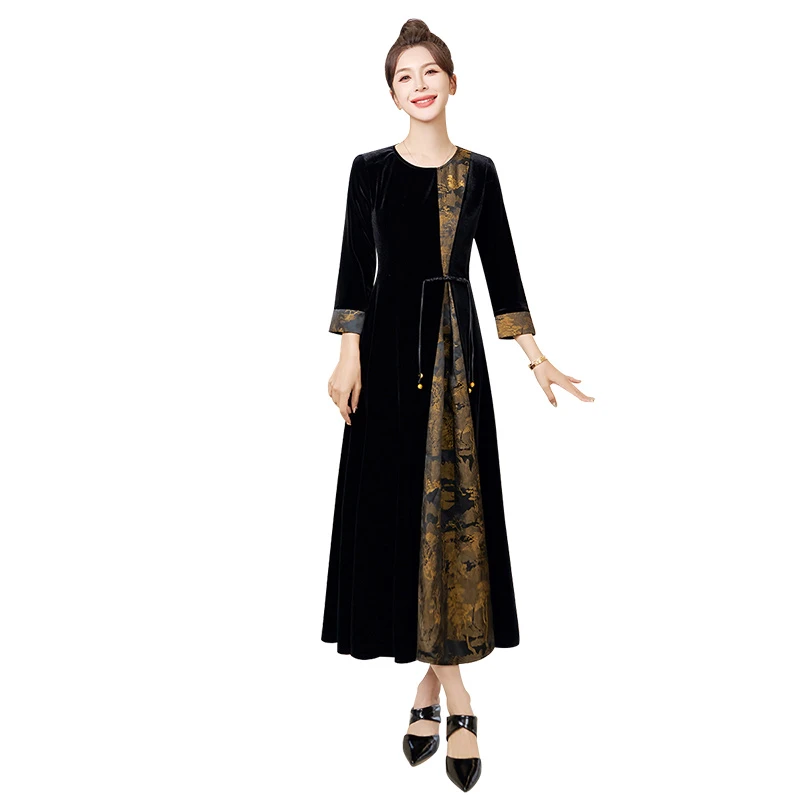 丝柏舍2025夏季商场同款复古新中式国风连衣裙S51B0945L