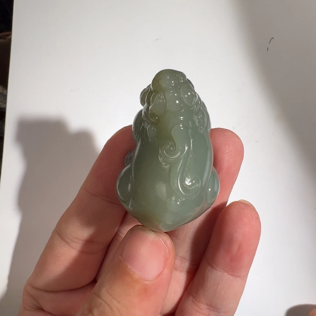 和田玉未镶嵌颈饰新疆且末蓝近一细貔貅毛衣链卫衣吊坠小手把