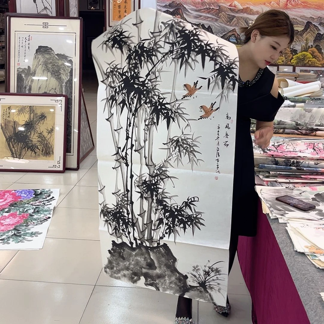 国画纯手绘山水花鸟