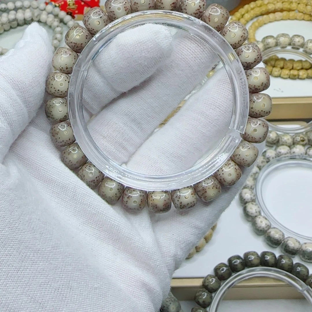 饭***饭手串星月菩提粉冰9×8同枝果