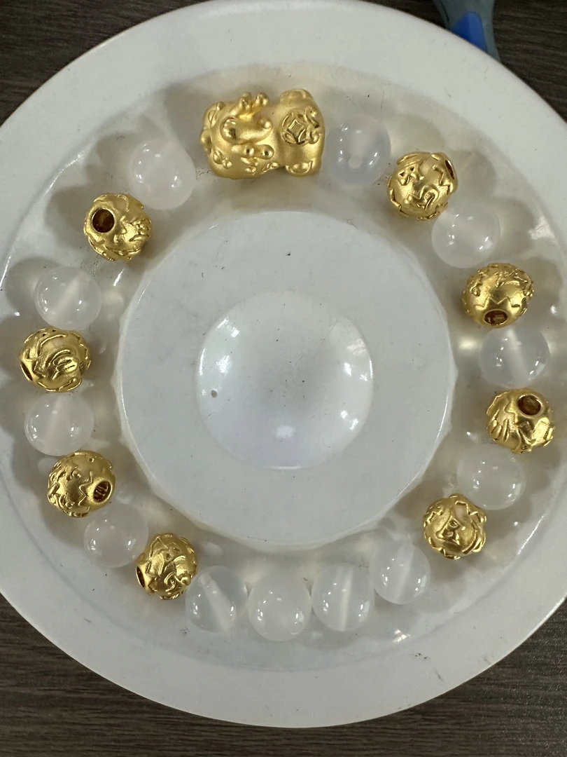 【足金999】卡8转运珠+黄金貔貅宝宝