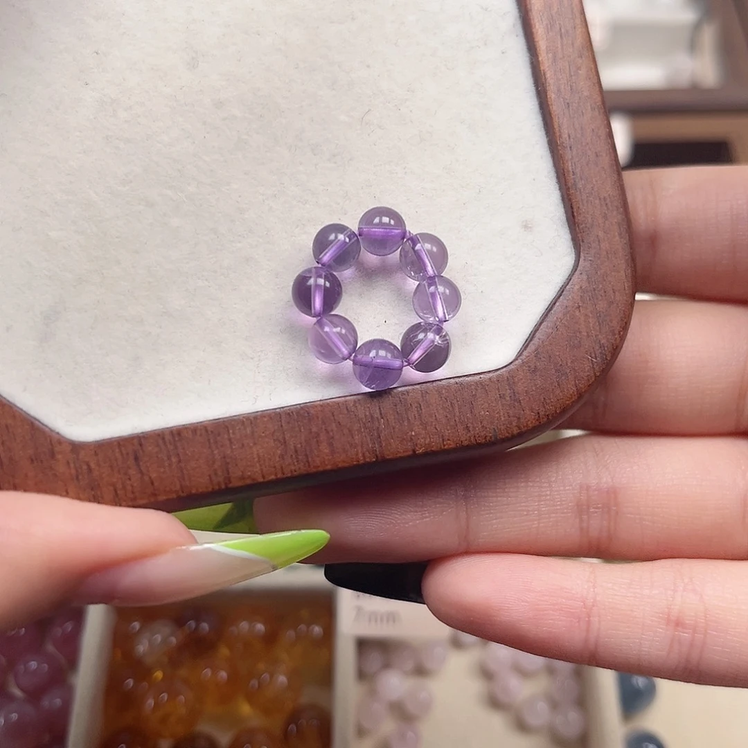水晶珠宝半成品未镶嵌巴西紫跑环6mm