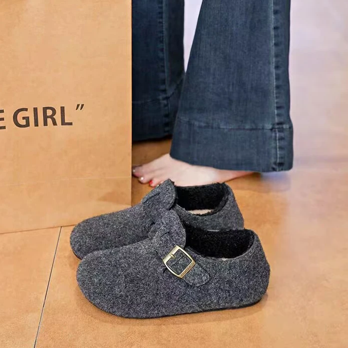 【高品质】5厘米厚底新款冬季时尚百搭学生女士加绒保暖棉鞋勃肯鞋