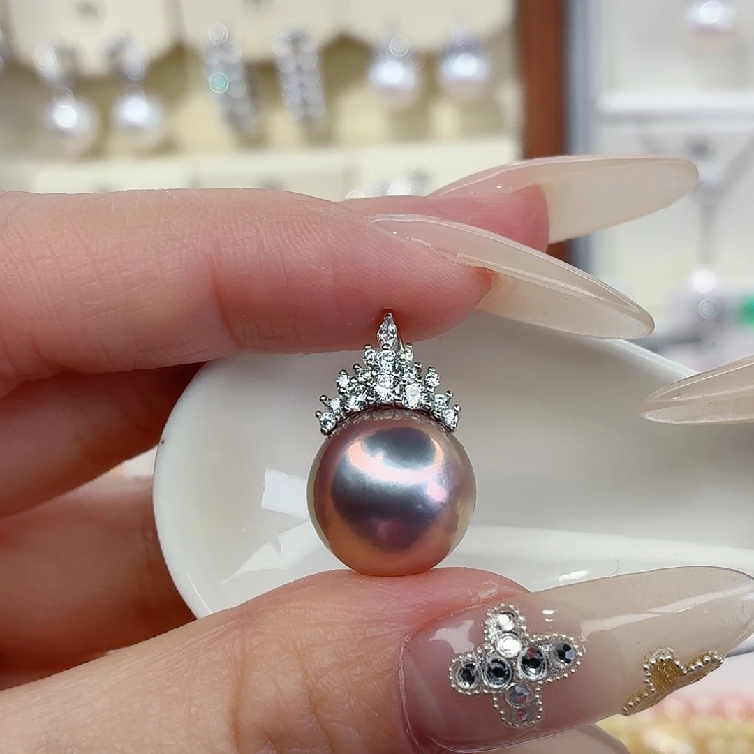 ღ***络淡水珍珠颈饰银S925镶嵌F