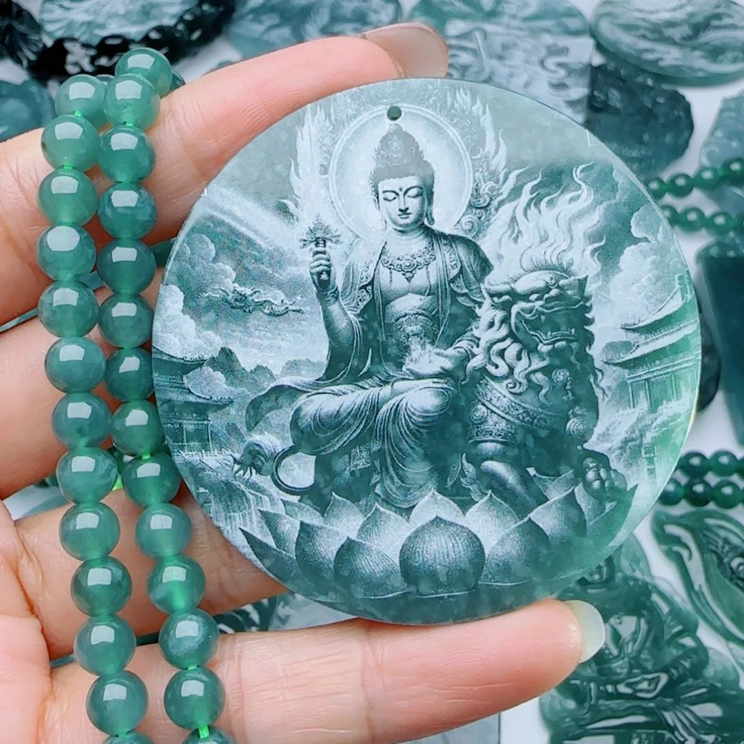翡翠未镶嵌颈饰多样性发货天然的A货翡翠