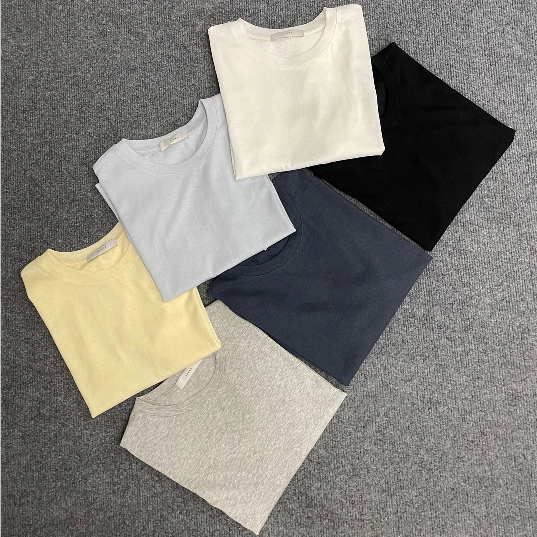 【晴子精选】夏季新款薄纯色时尚简约宽松休闲百搭短袖T恤