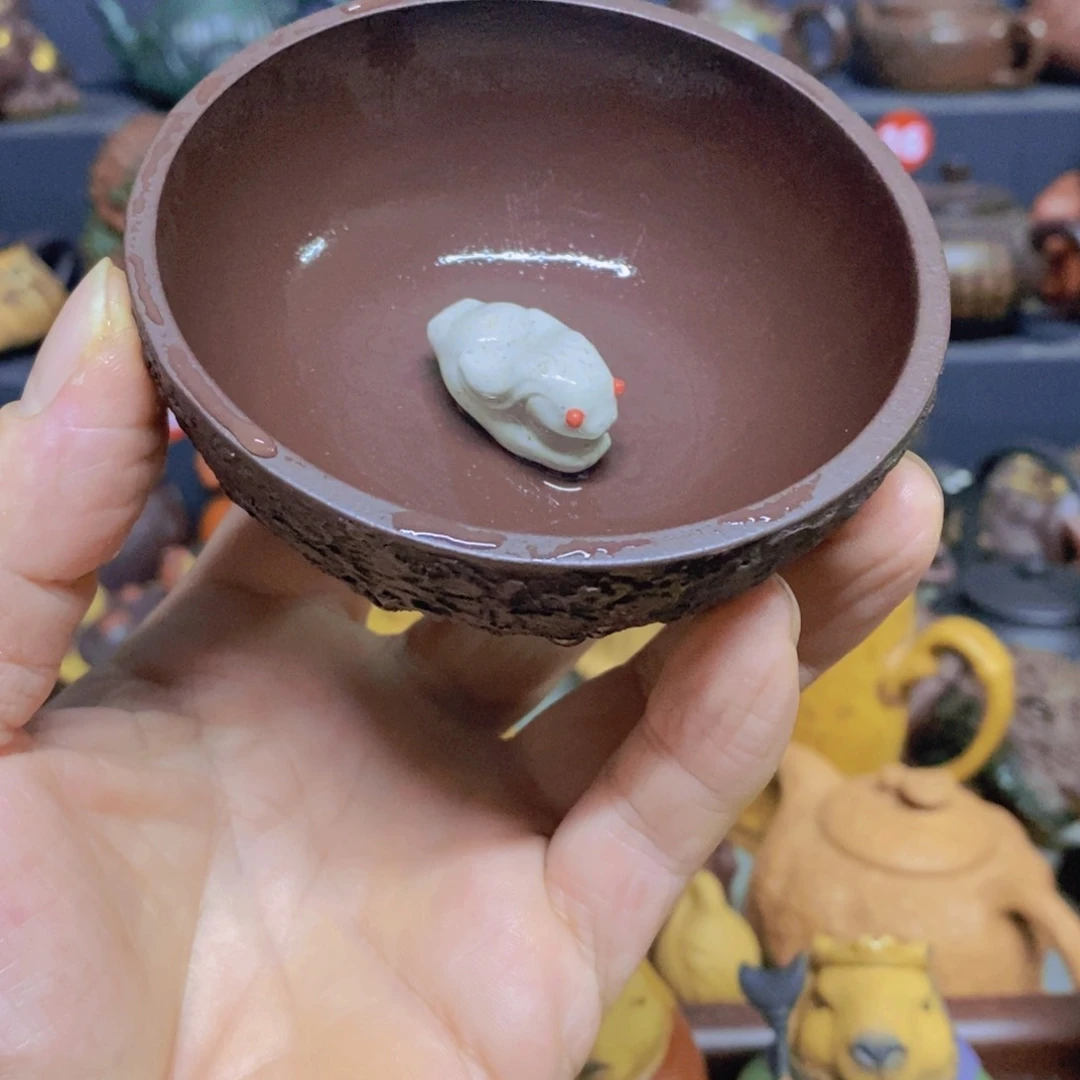 茶杯绿泥紫砂紫砂