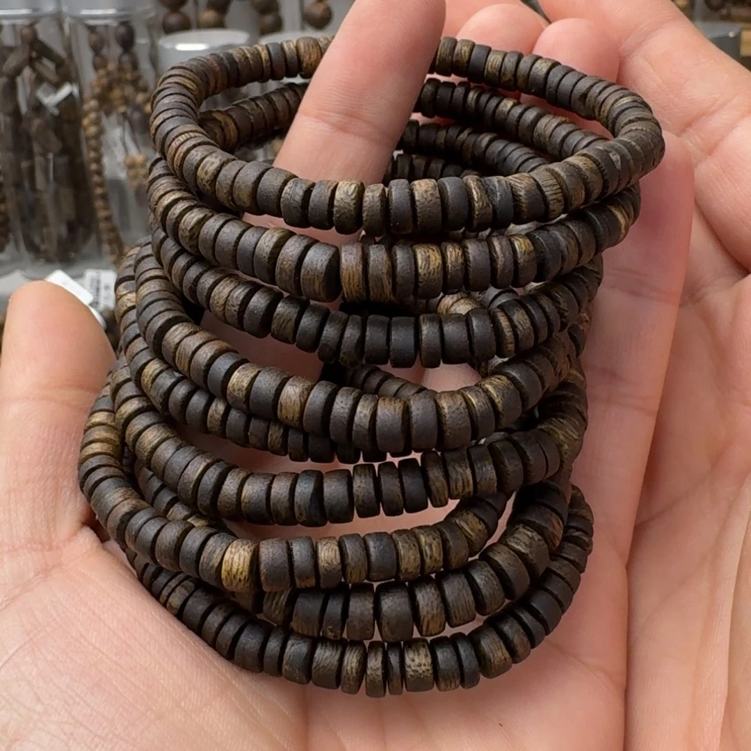 沉香手串棋楠沉香张勺子九五沉沉厚片珠卡6+保3+克多样性发一