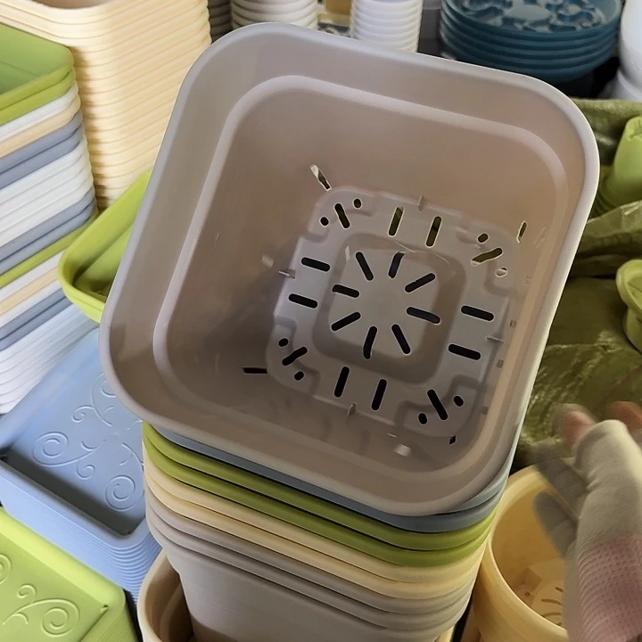 新款方盆25口径5个无托灰白