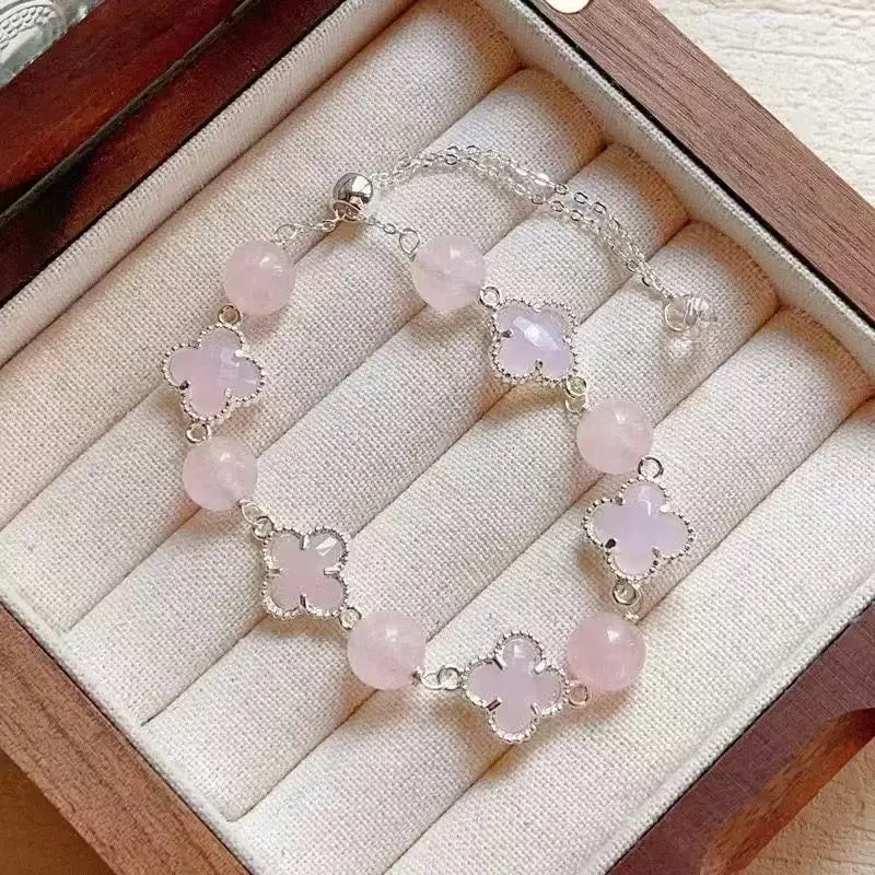 【四叶草】手串四叶草草莓晶紫水黄塔手链