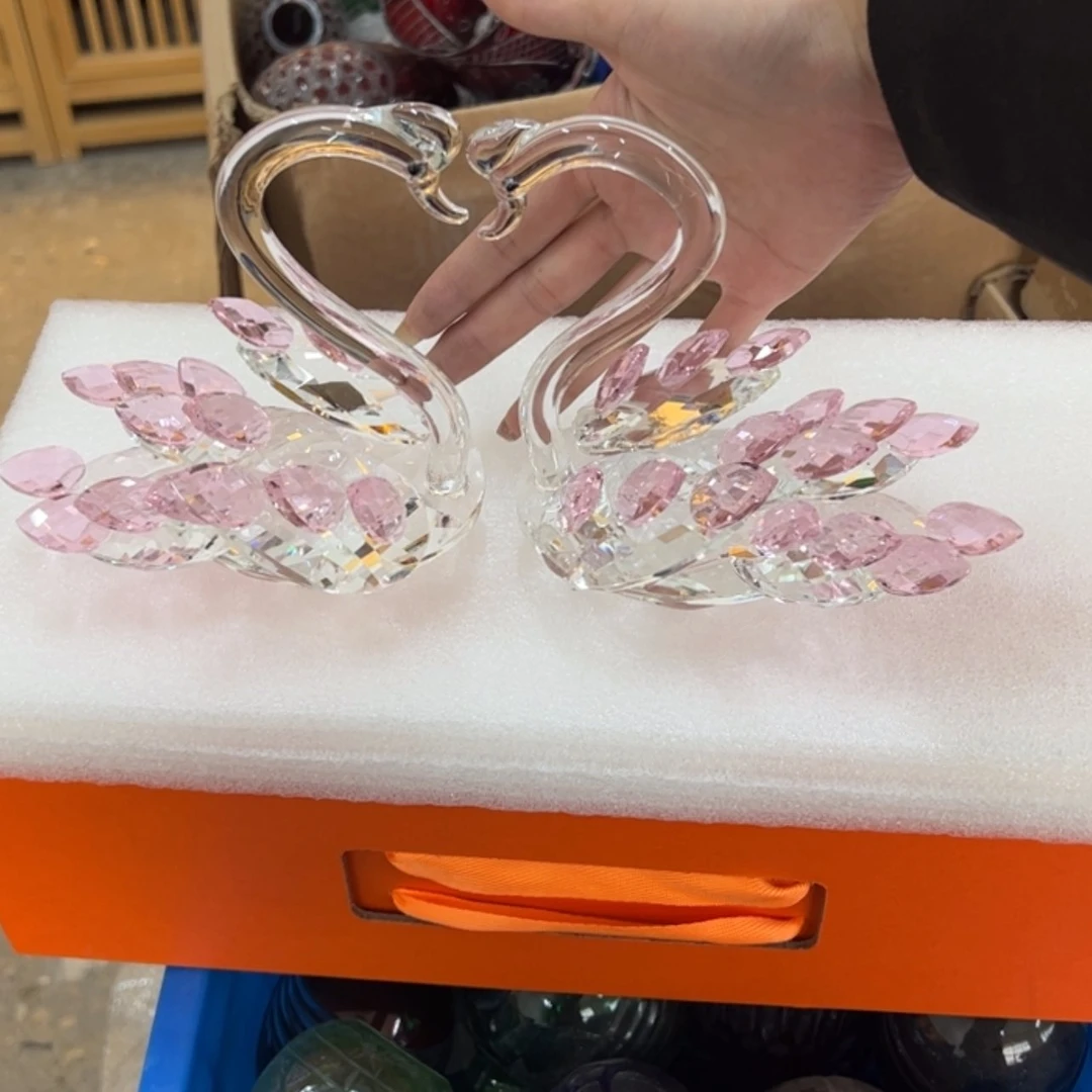 【闪购商品】水晶天鹅一对，礼盒装