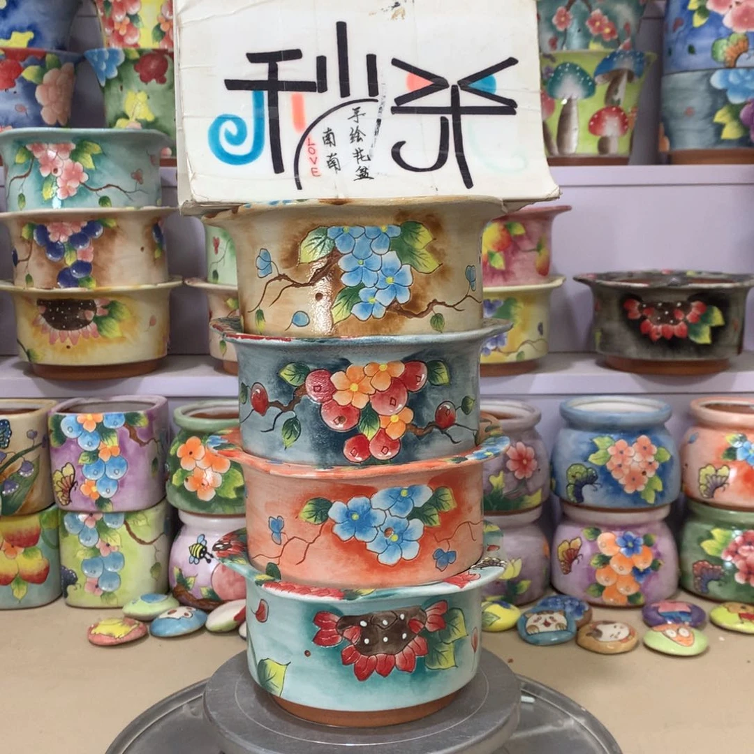 福利花盆，手绘花盆