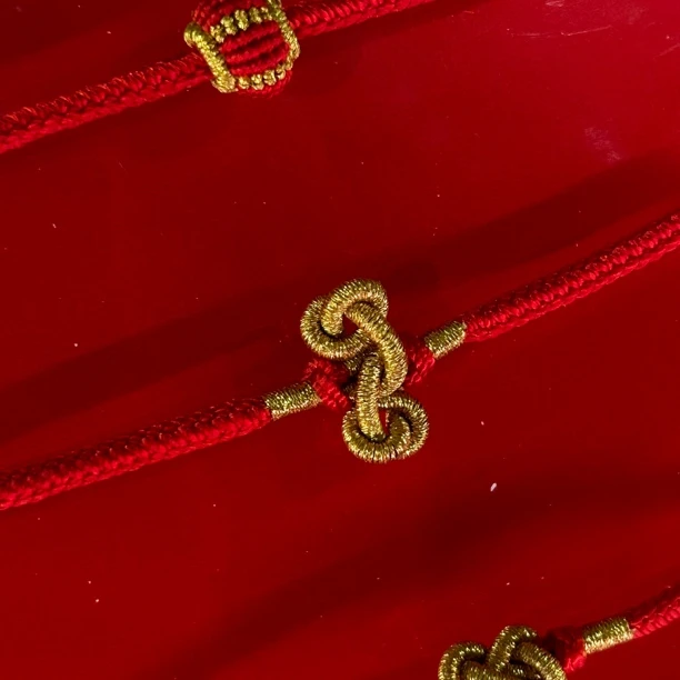 非金属布艺手链 南岳大庙文创文昌结红绳手串