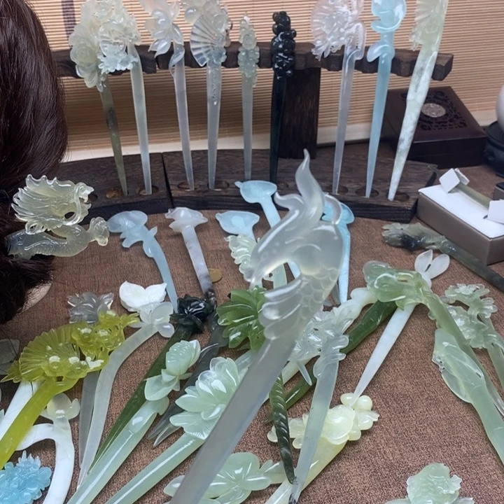 蛇纹石玉未镶嵌发簪