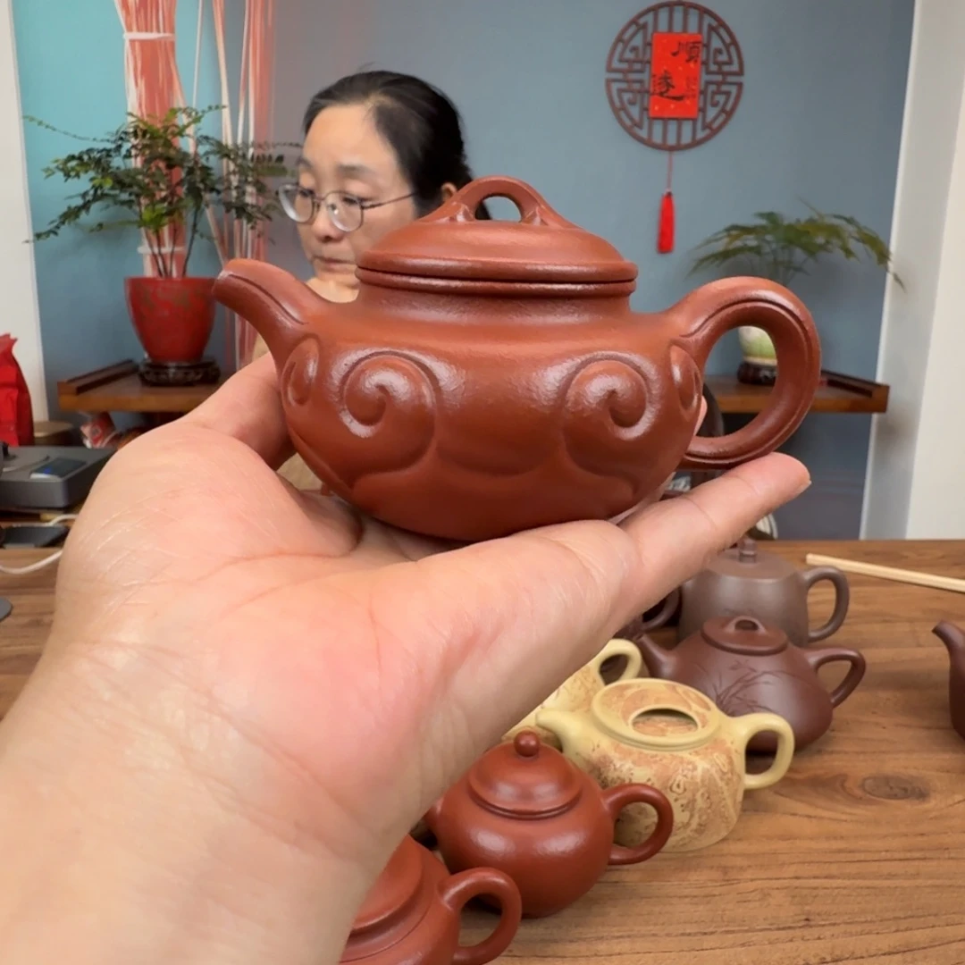 红泥茶壶大红袍仿古如意