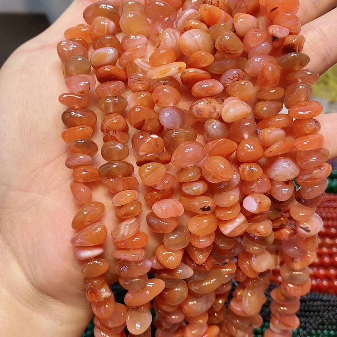 散珠玛瑙/玉髓天然南红糖豆绕手4圈