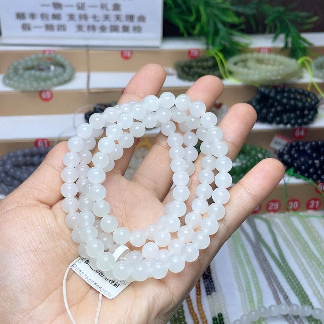 和田玉颈饰未镶嵌大*哥8mm