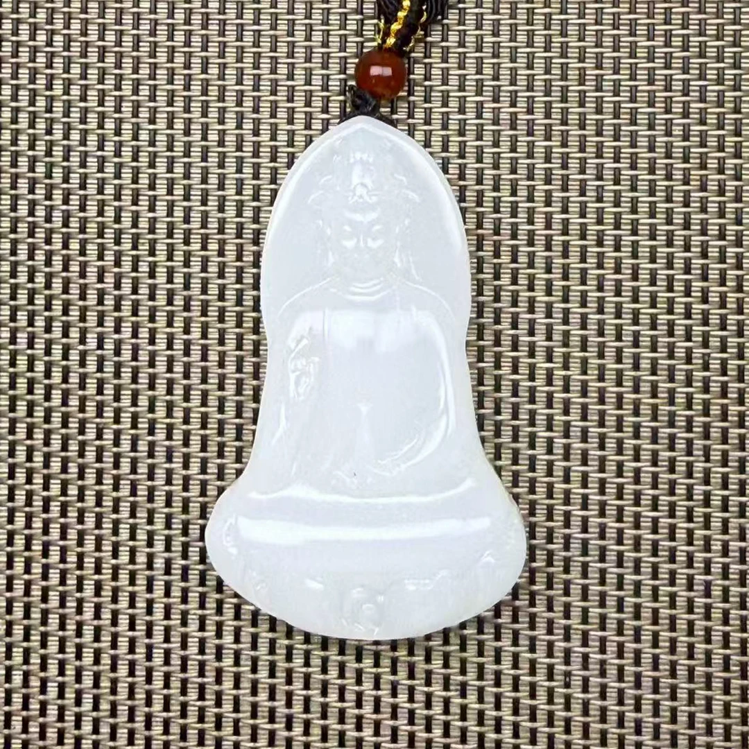 【程诚甄选】新疆精品 一级白素衣净瓶观音吊坠