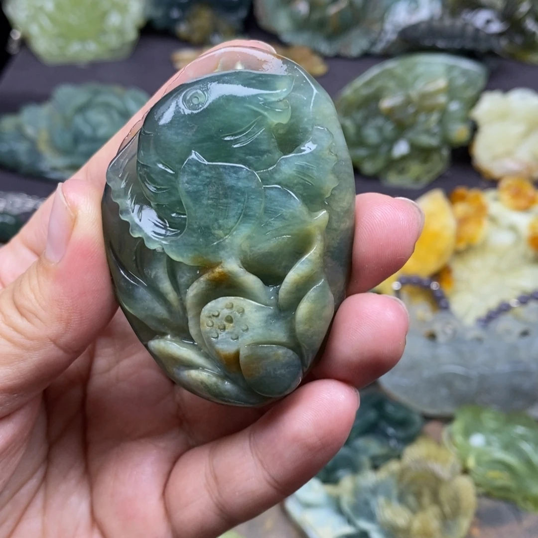 蛇纹石玉未镶嵌吊坠(赠链)