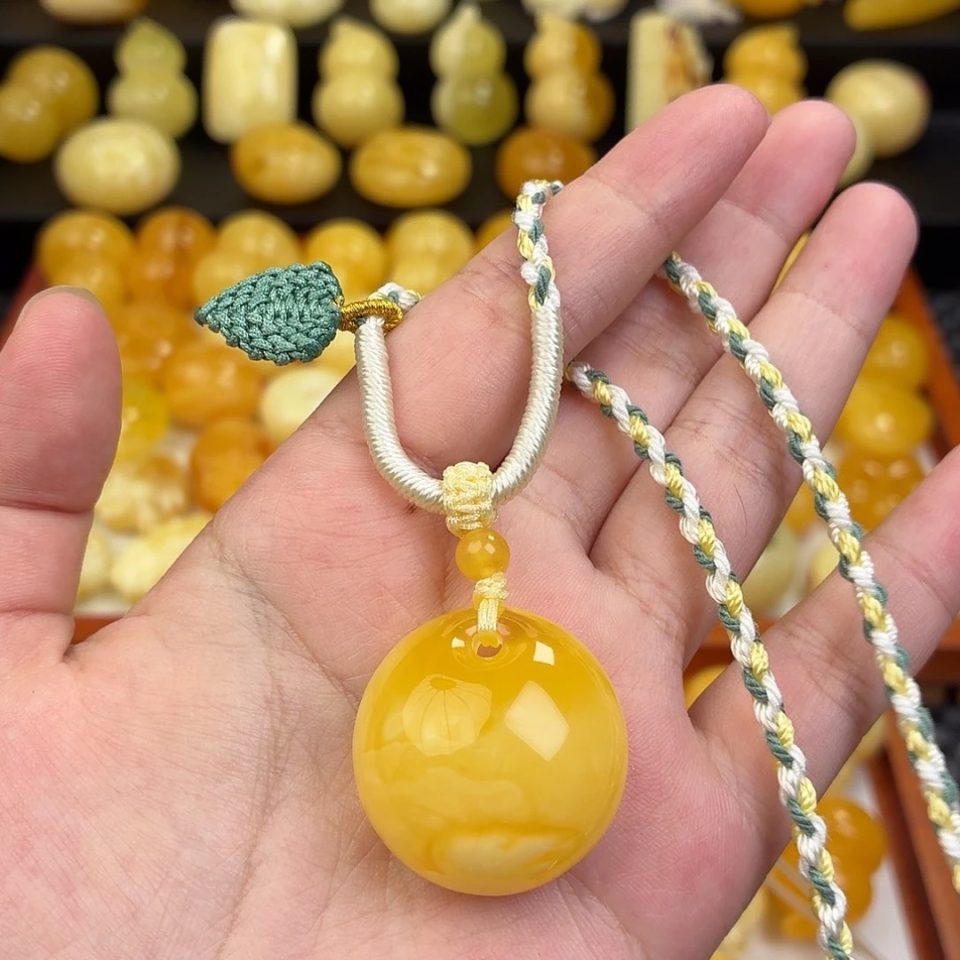 蜜蜡未镶嵌毛衣链蜜蜡