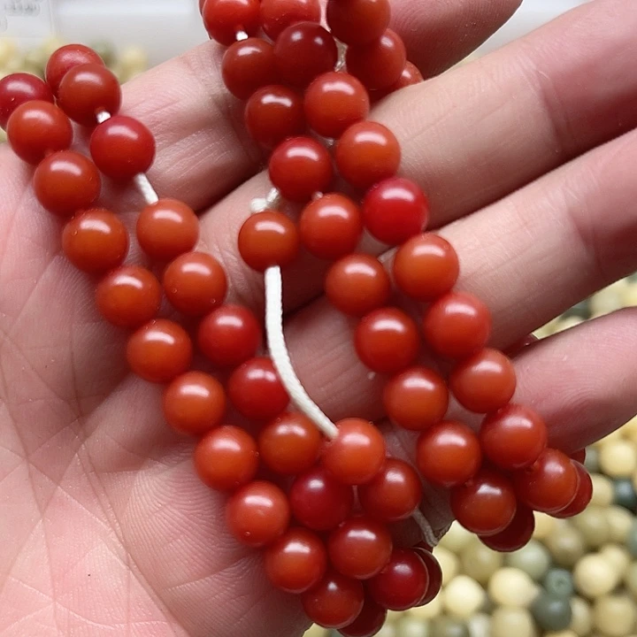 白玉菩提吊坠微瑕8车厘子圆珠110