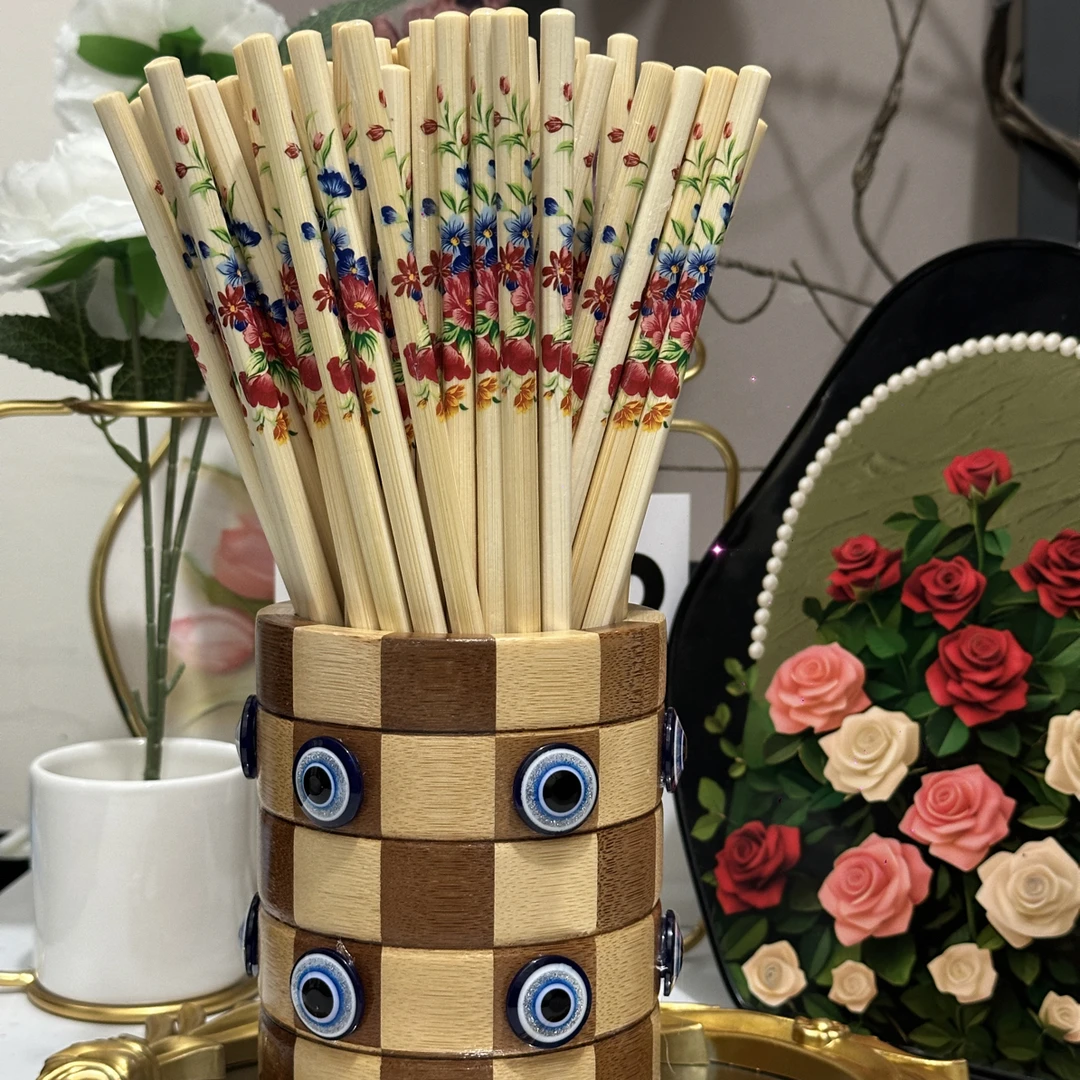 新疆包邮民族风竹筒筷子套装（+30双筷子）