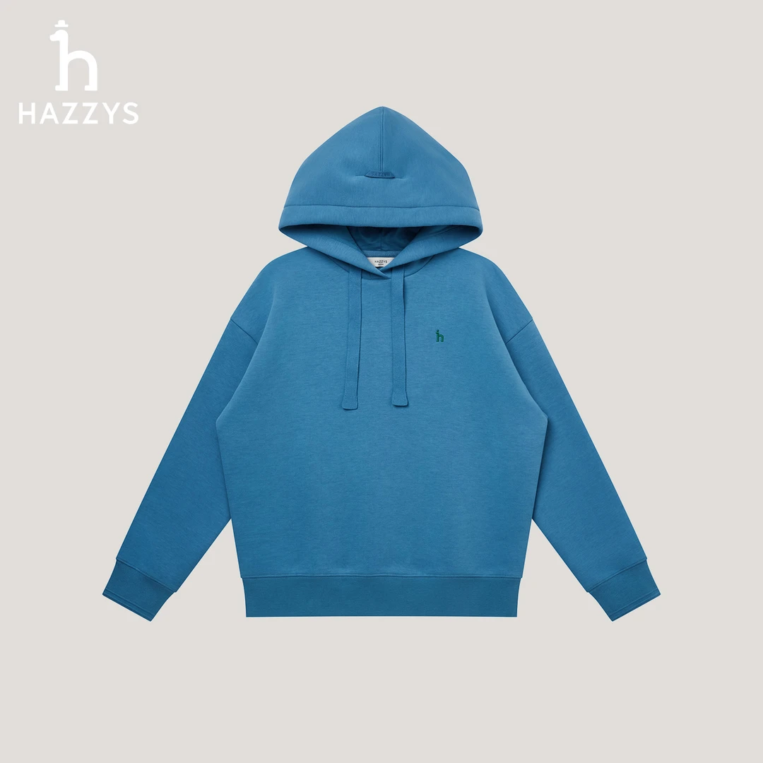 【商场同款】HAZZYS哈吉斯秋冬女士休闲连帽卫衣百搭时尚长袖上衣