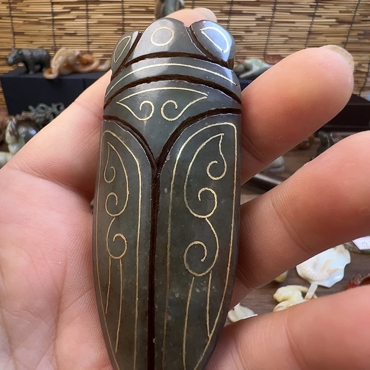 江***剑颈饰未镶嵌和田玉（糖玉）