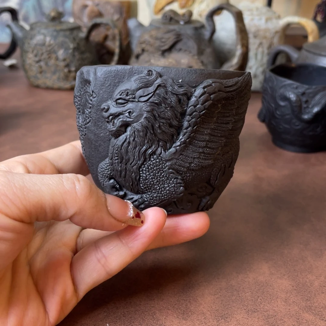 冰碛岩飞天貔貅主人杯