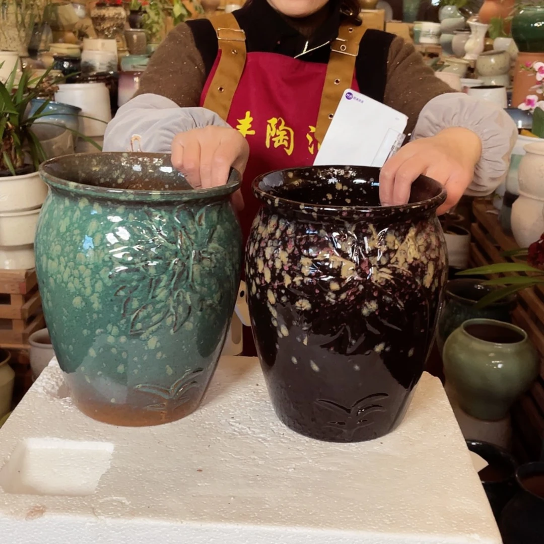 紫砂花盆高度25口径20