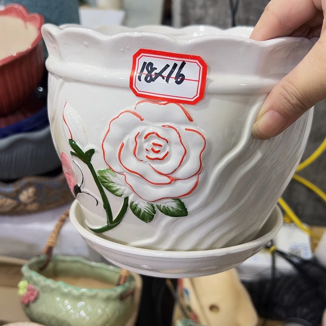 外贸尾单陶瓷花盆凑10米包邮
