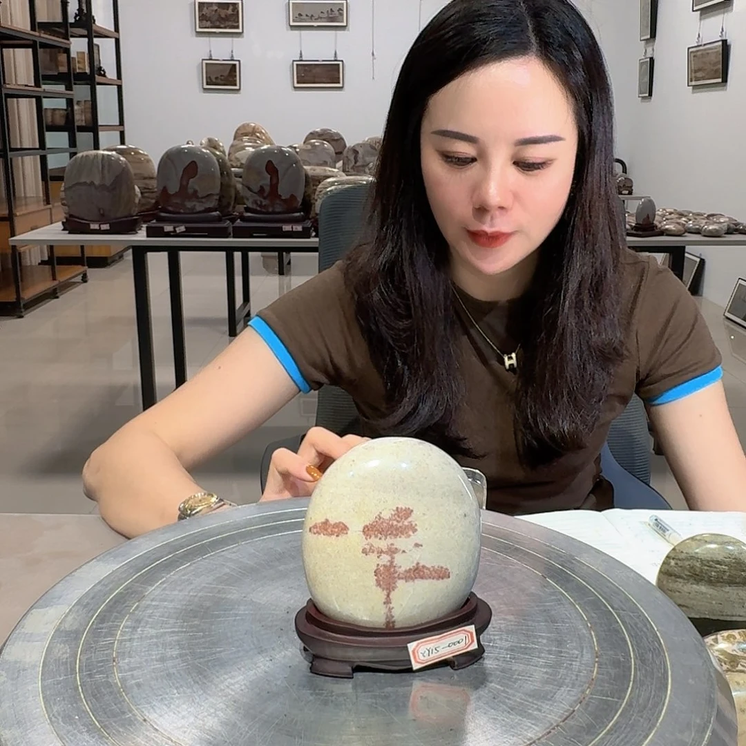 长江画面石精品摆件