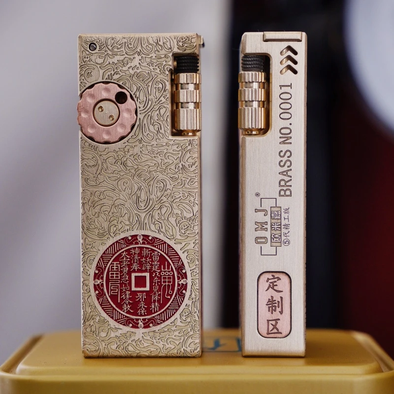 OMJ/欧米嘉【私人订制】手工黄铜煤油打火机手工镶嵌高档男士礼品