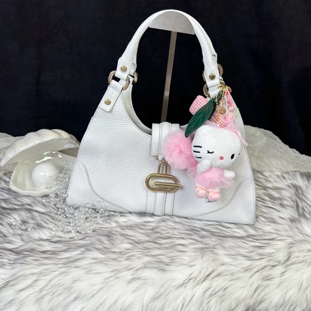 95新 GUCCI/古驰 白色Jackie单肩腋下包