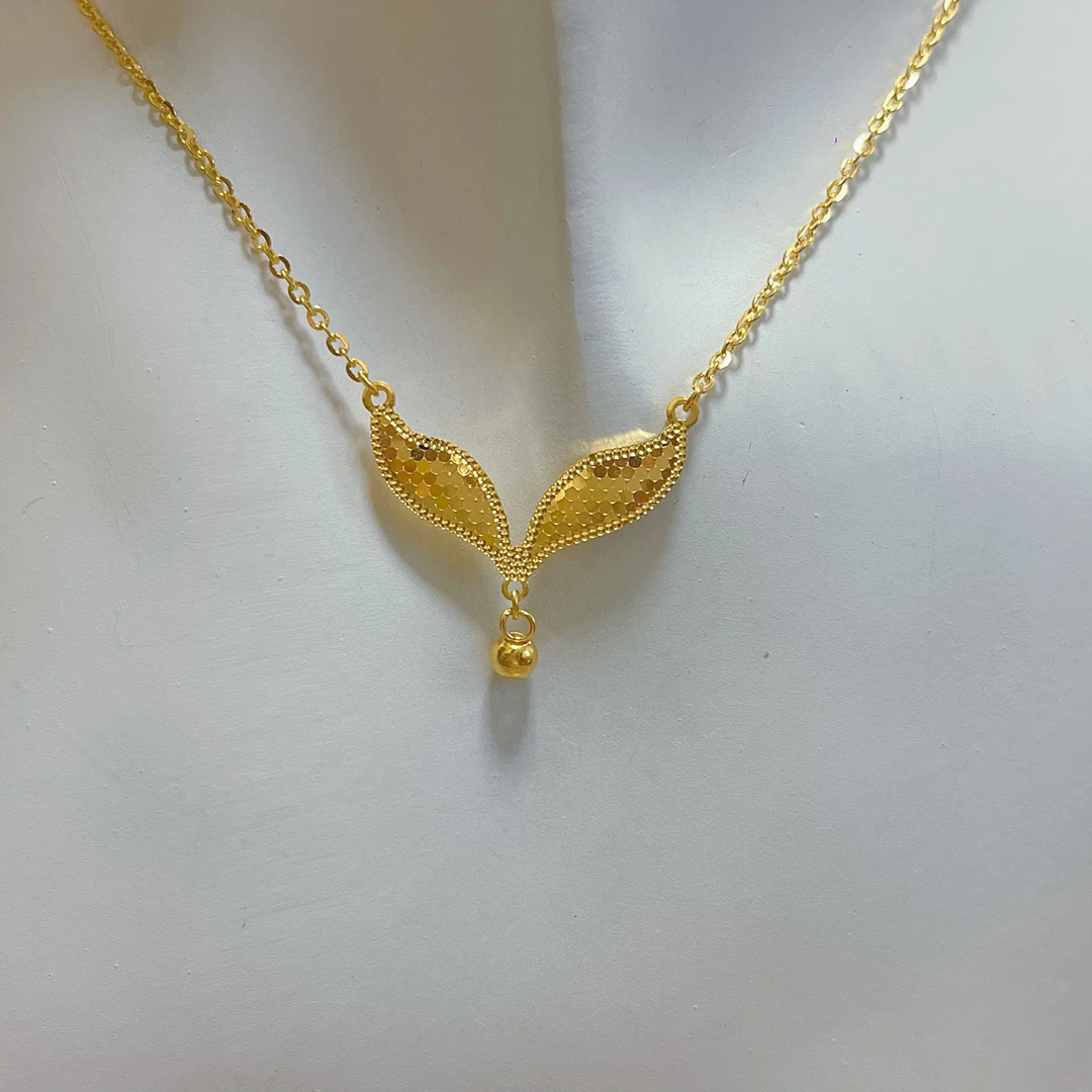 足金999龙鳞鱼尾套链时尚闪亮黄金七夕礼物