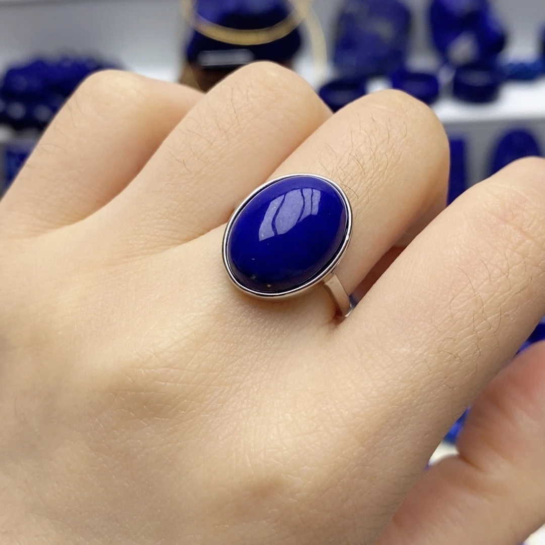 青金石银S925镶嵌戒指