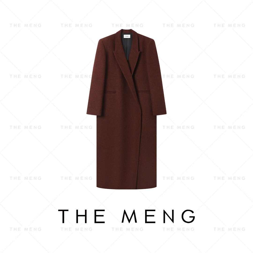THE MENG【华盛顿】初剪绵羊毛利缩呢起绒极简毛呢大衣#M243K0098