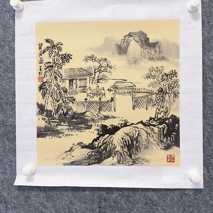 国画贤居图山水绘画