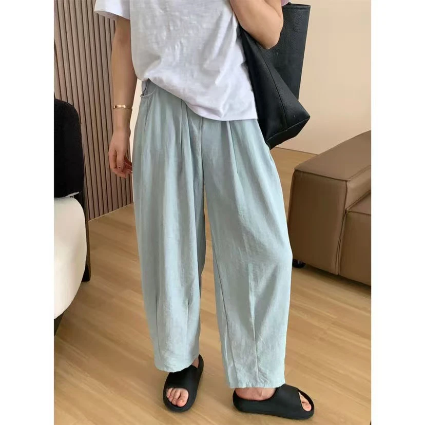 夏季新款 韩版百搭收脚奶奶裤#8758