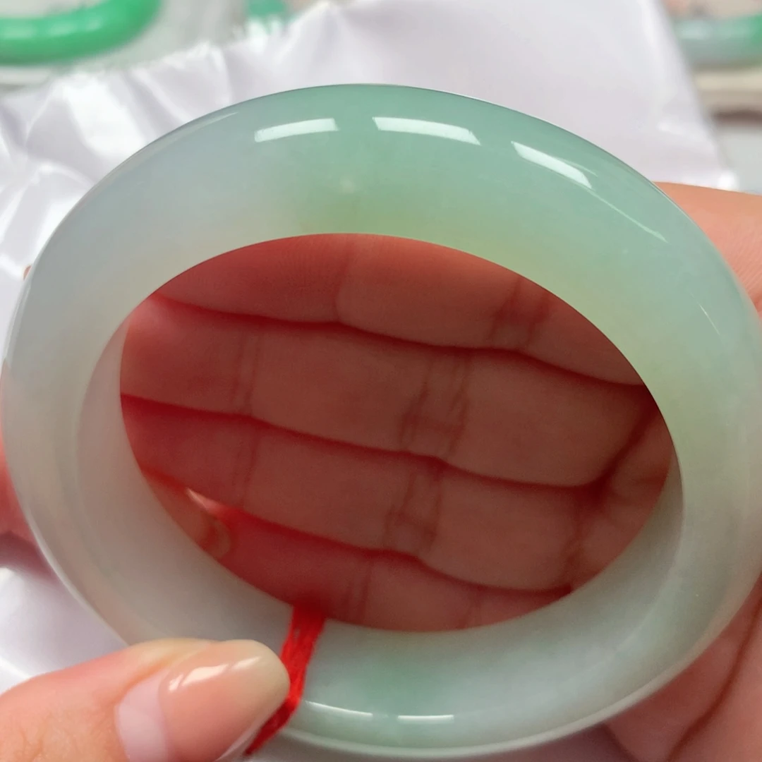 翡翠未镶嵌手镯29冰胶葡萄肉 版型超好