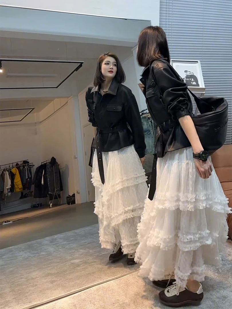 酷飒机车风收腰皮衣女2025春季新款洋气修身外套今年流行爆款上衣