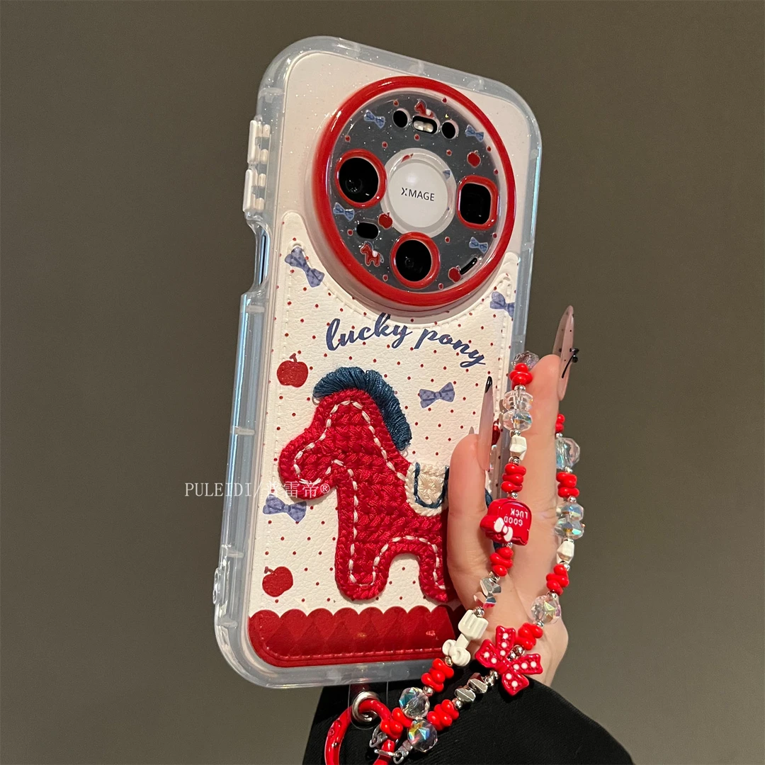 气囊防摔编织小马适用华为mate80ProMax手机壳mate70pro +可爱