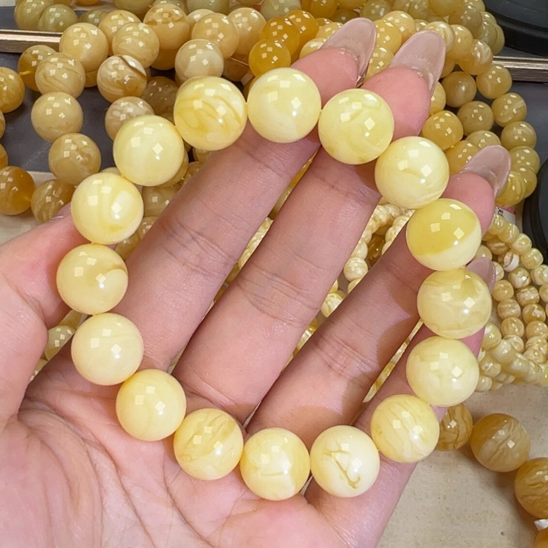 琥珀未镶嵌手链21白蜡