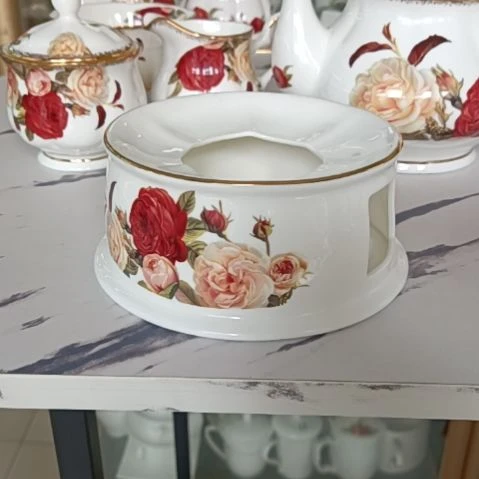 金秋玫瑰手工刮金温茶炉