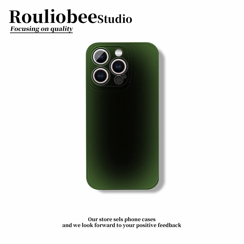 BANCA拼色祖母绿适用苹果16/15promax菲林手机壳华为oppo小米vivo