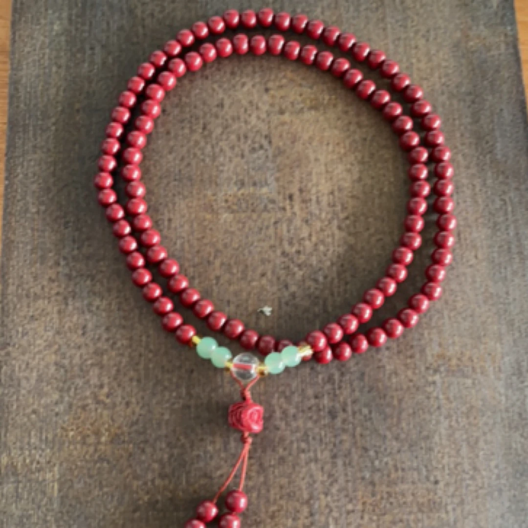 含辰砂工艺品朱砂红 多圈手串（无礼盒）