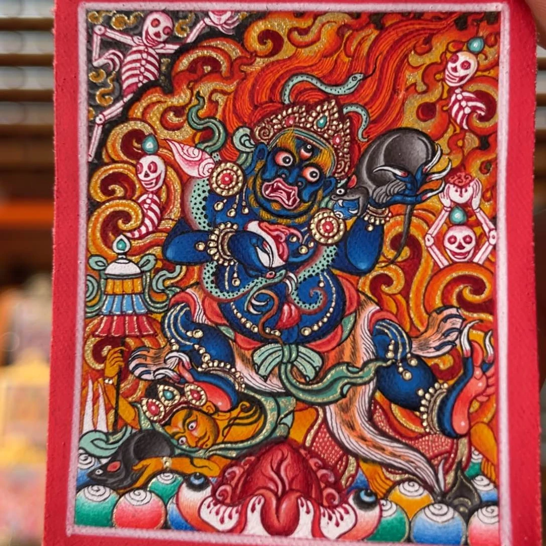 吊坠?****?热贡纯手绘唐卡黑C